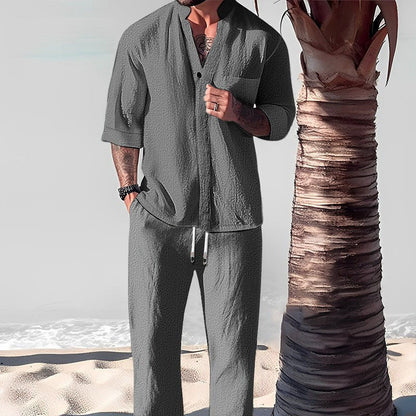 Men's Trendy Cotton Linen Top & Pants Two-Piece Set🎉BIG SALE-50% OFF