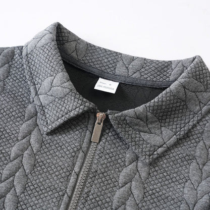 Men's Casual Half-Zip Cable-Knit Sweater